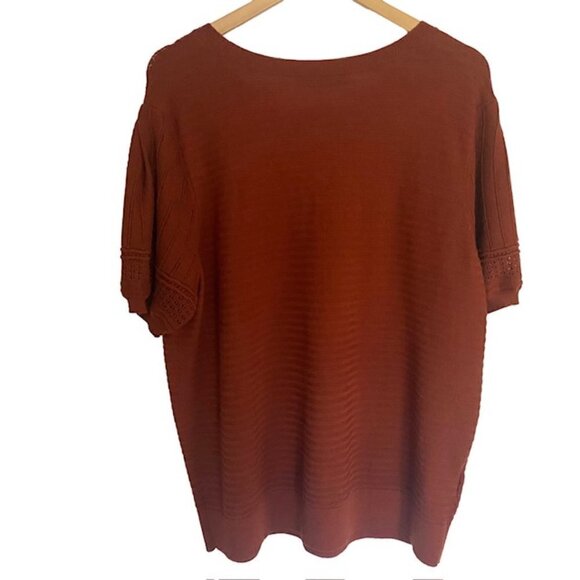 Loft Short Sleeve Ruffle Front Sweater 20/22 - Picture 3 of 6